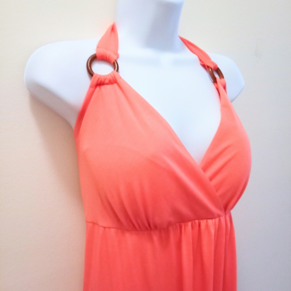 NWTπFREE GIFT INCLUDEDπMidi Dress Push-Up Pads Bra, Strap Neck Halter Summer - Picture 1 of 16